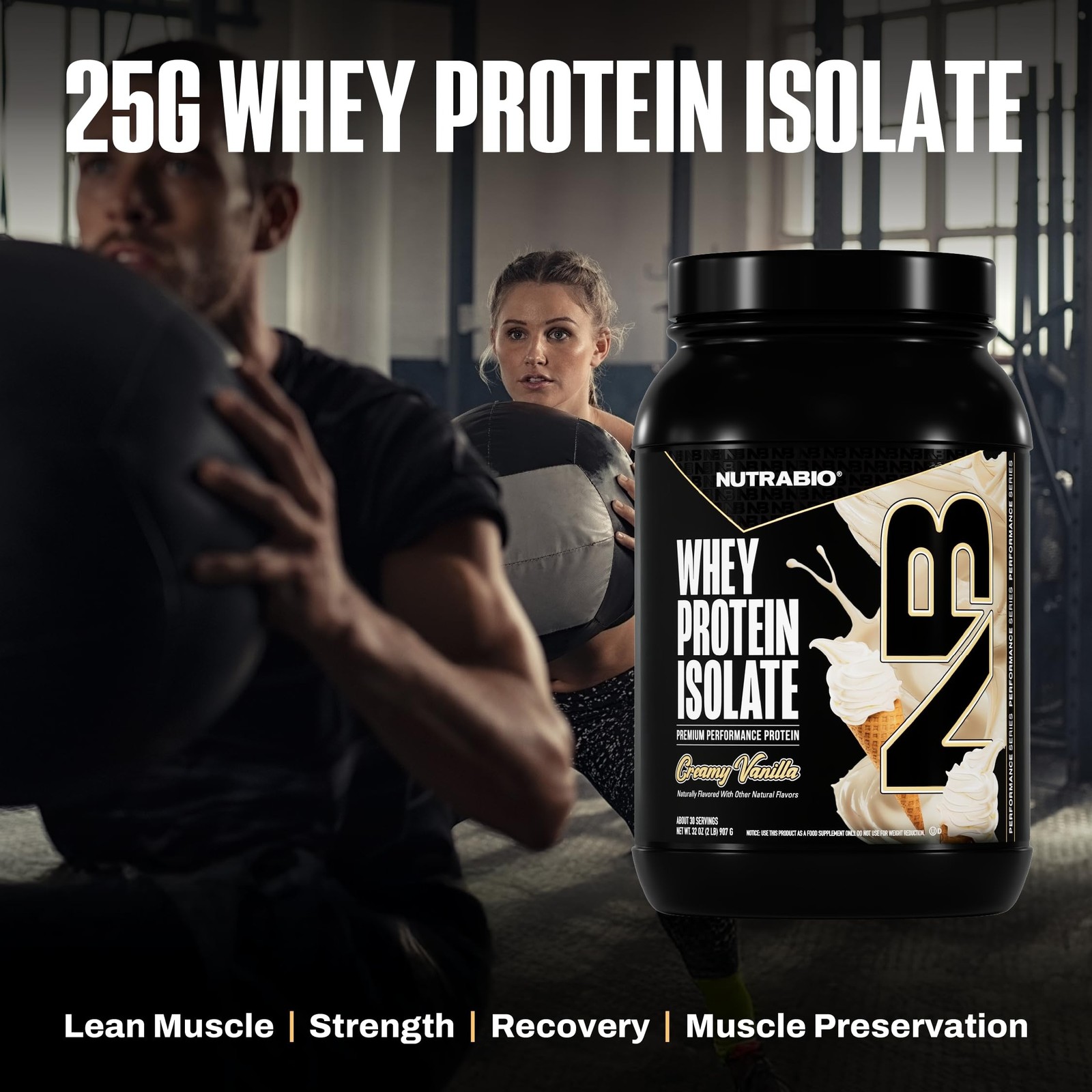 NutraBio 100% Whey Protein Isolate Protein Powder, 25g Protein with Complete …