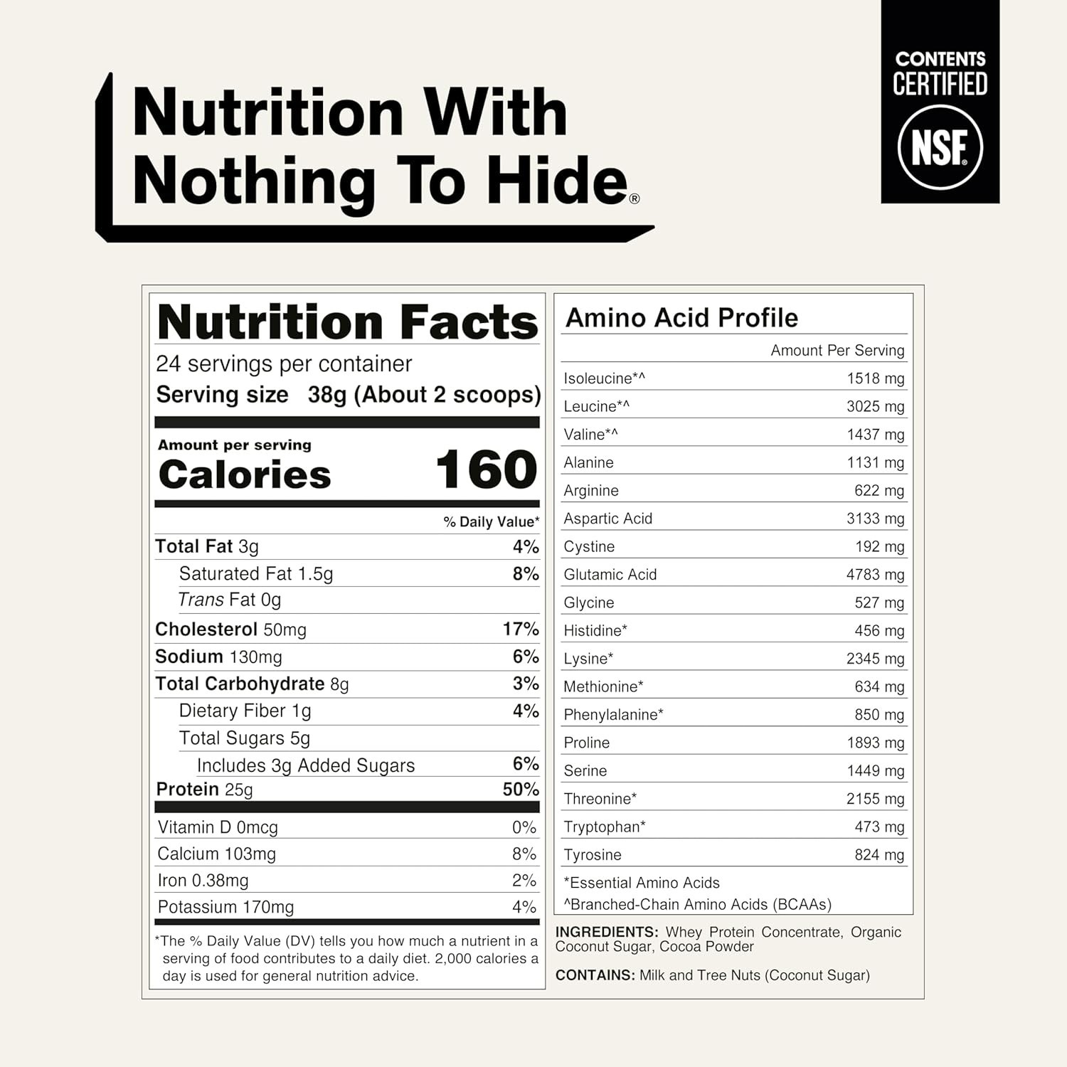 NAKED Whey Chocolate Protein Powder – Grass Fed Whey Protein – 24 Servings