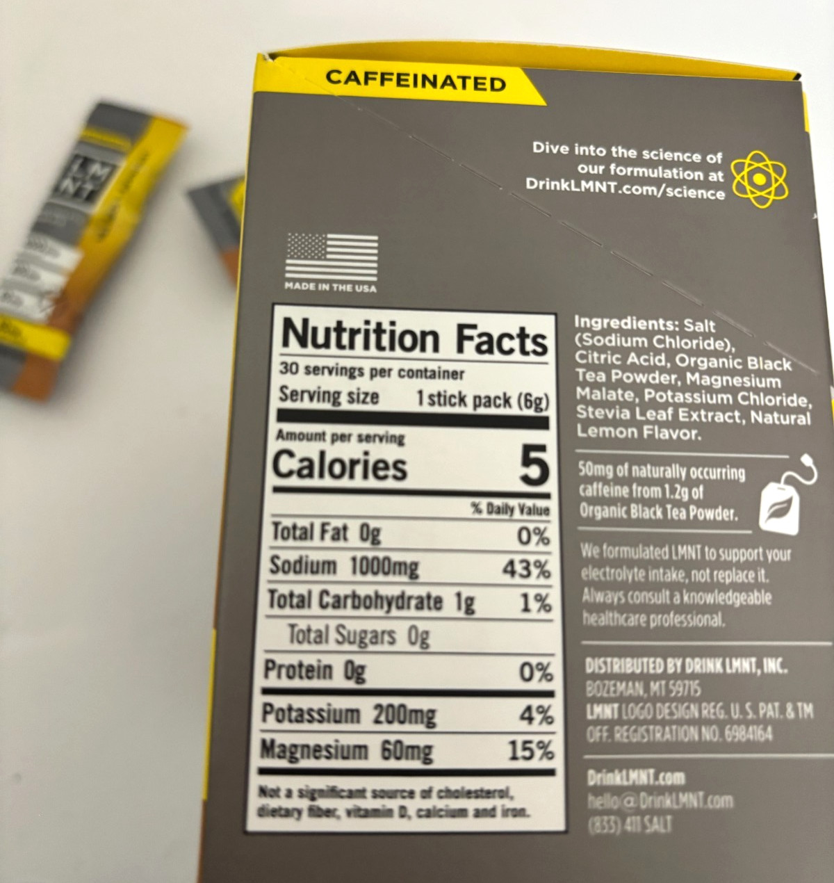 BUY 3-12 LMNT ELECTROLYTE Lemonade ICED TEA Salt HOT/COLD Hydration Drink Packet