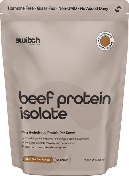 New Switch Nutrition Beef Protein Isolate Chocolate Sea Salt 750g