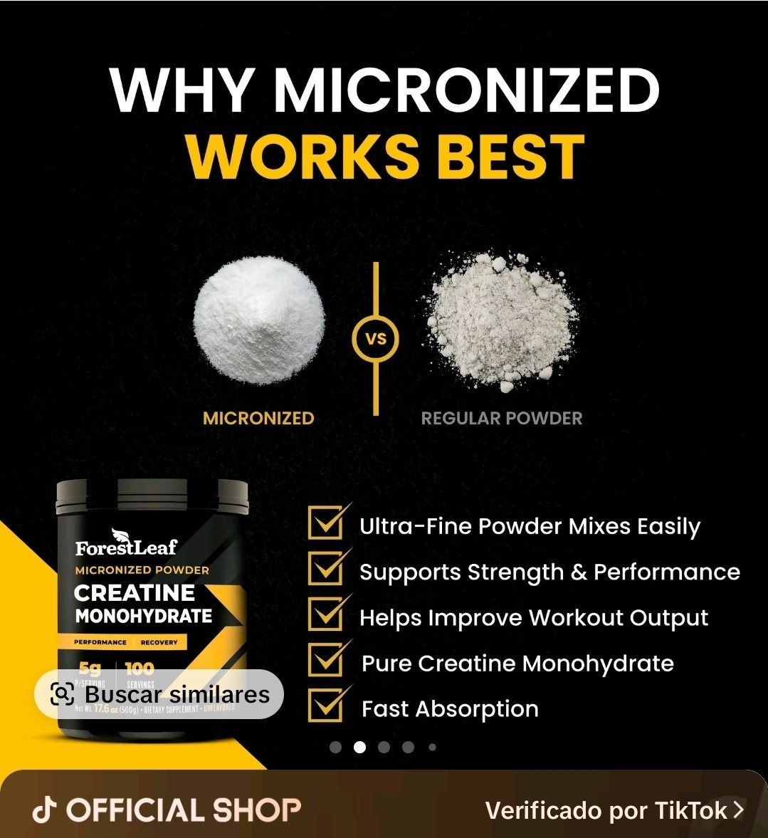 Pure Micronized Creatine Supplement – 500 KG – 100 Servings – Scoop Included