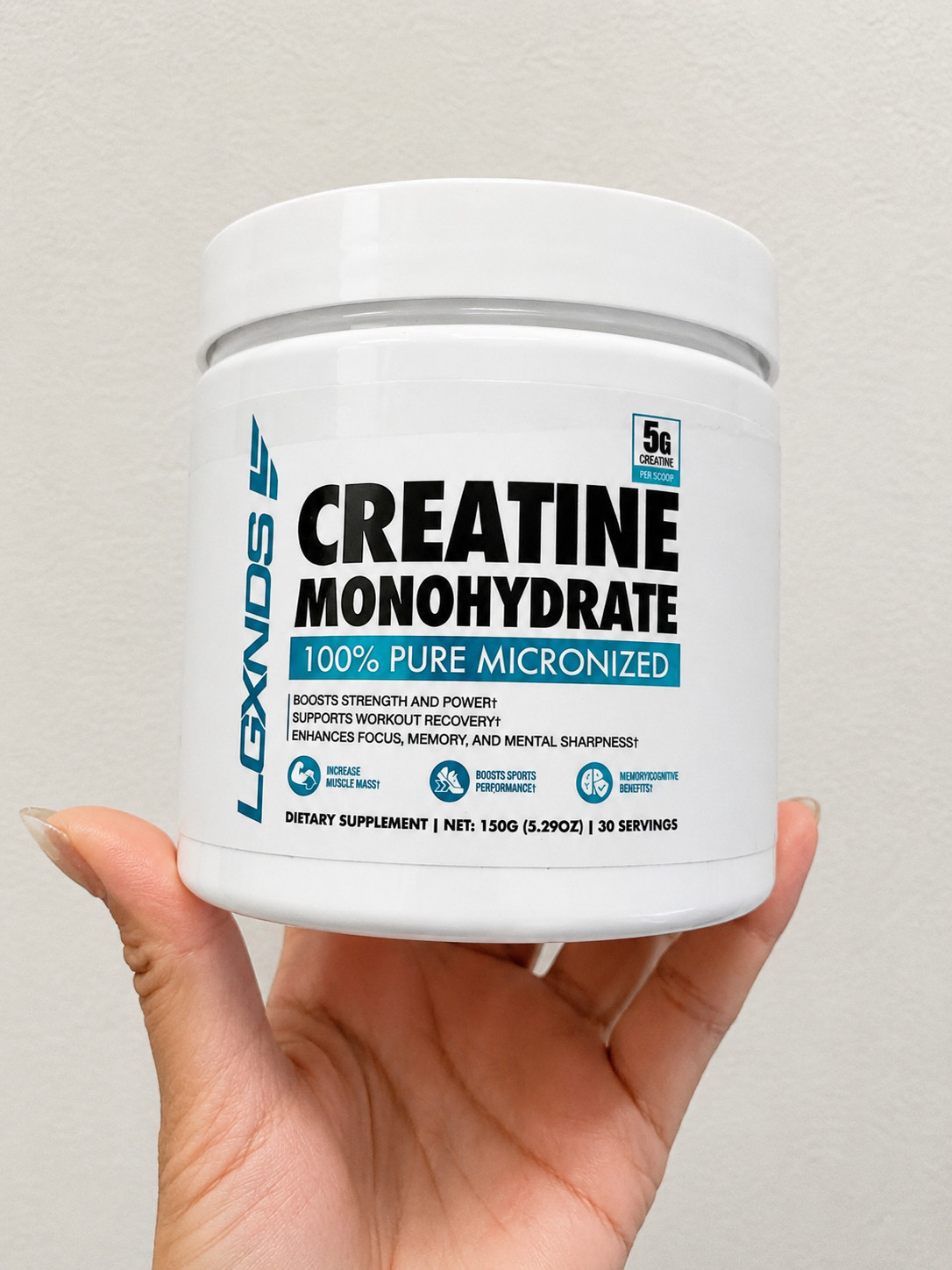 LGXNDS Creatine Monohydrate Powder 150g 100% Pure Micronized Creatine 30 Serving