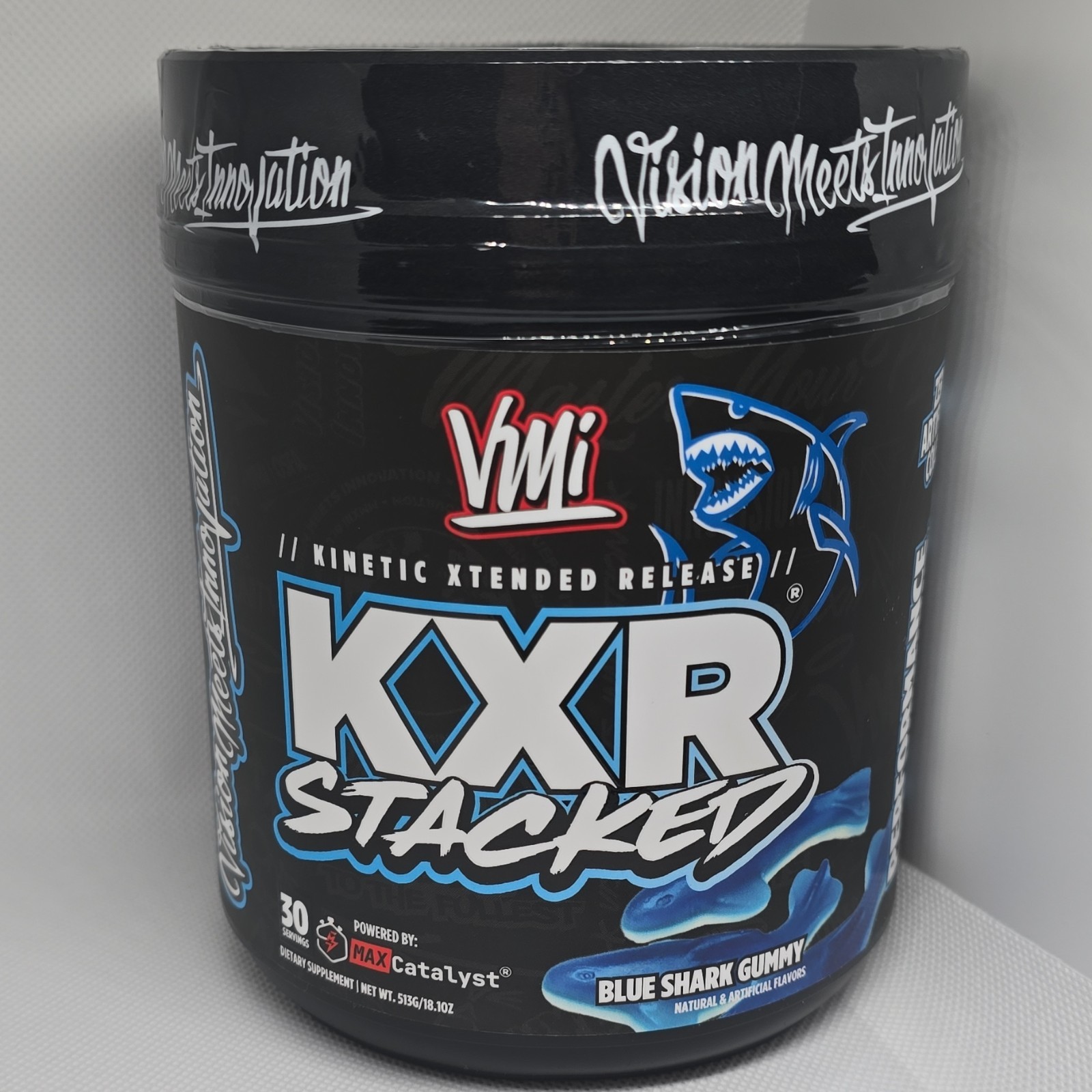 VMI Pre-Workout Powder L-Citrulline Beta Alanine Blue Shark Gummy 30 Servings
