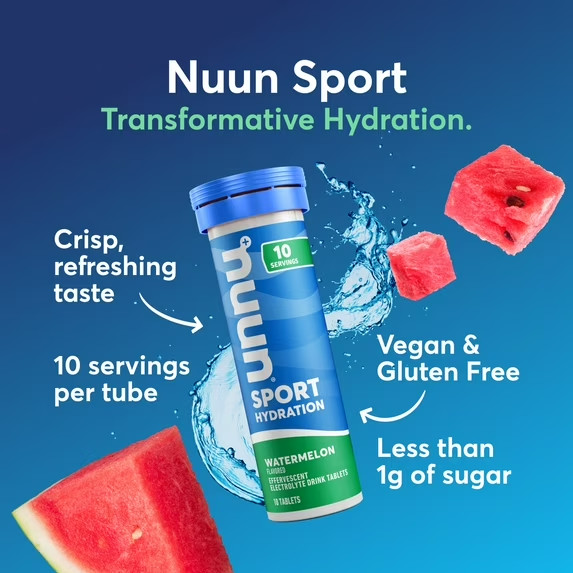 Nuun Sport Electrolytes Hydration Drink Mix Tablets, Watermelon, 10 Count Tube