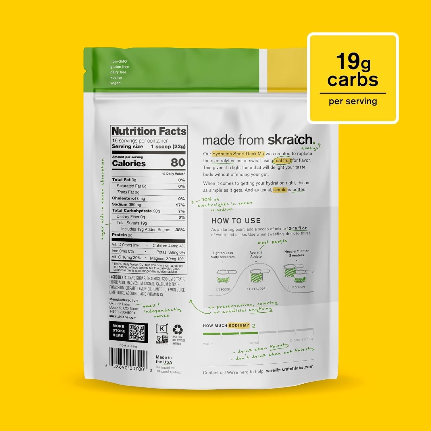 Lemon Lime Hydration Powder – Electrolyte Mix for Peak Performance, 20 Servings
