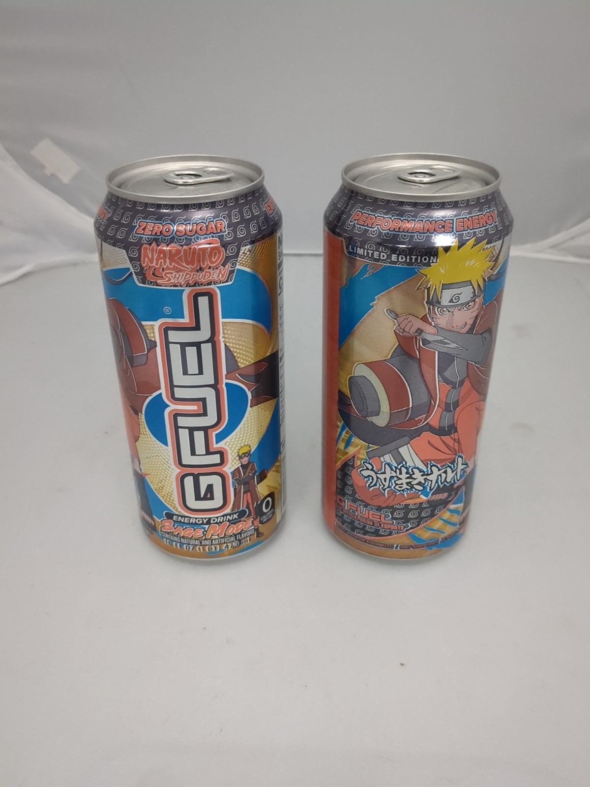 Lot of 2 – GFUEL Sage Mode Naruto Shippuden Energy Drink G Fuel limited Edition