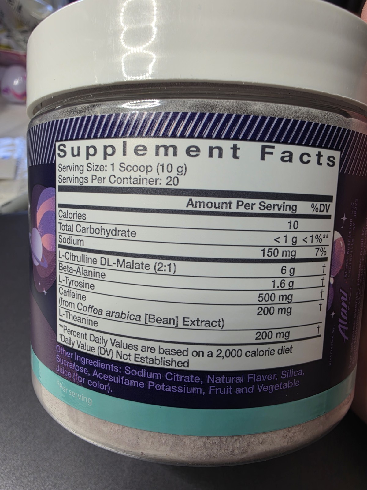 Alani Nu Pre-Workout Powder Cosmic Stardust Energy 20 Servings Exp / 2027