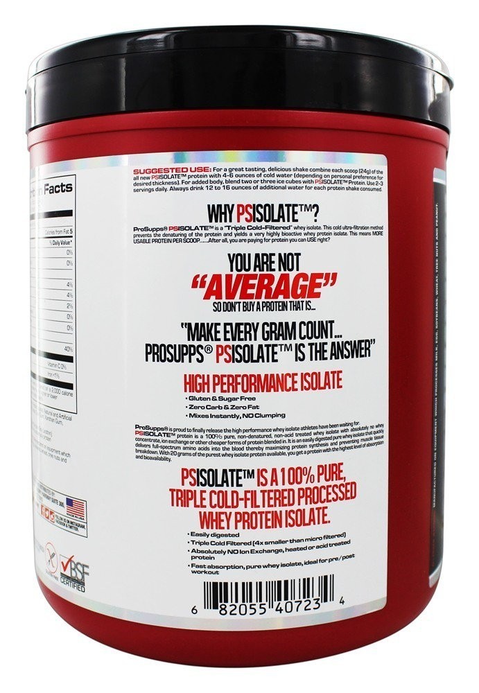 PS Isolate, 100% Pure Whey Isolate Protein Vanilla flavor 4 lbs, 75 Servings