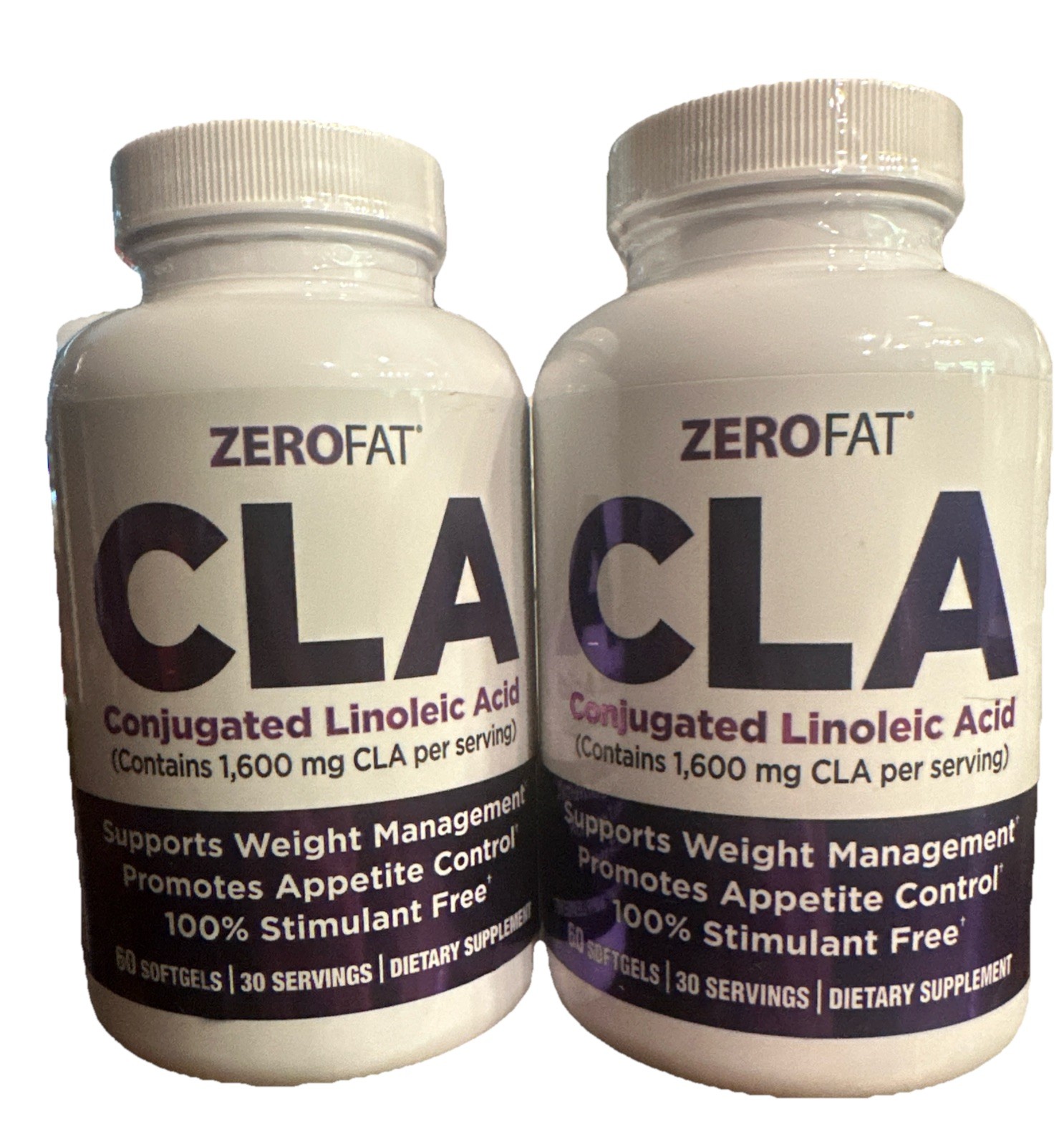 Conjugated Linoleic Acid 60 Soft gels by Zero Fat – Brand New Sealed 2 Bottles.