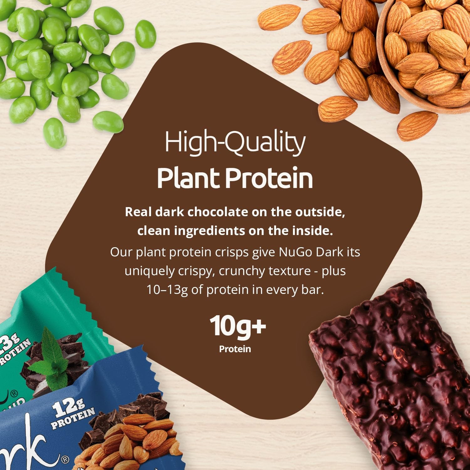 Nugo Dark Chocolate Pretzel Sea Salt 12G Protein Bar Vegan Gluten Non-Gmo