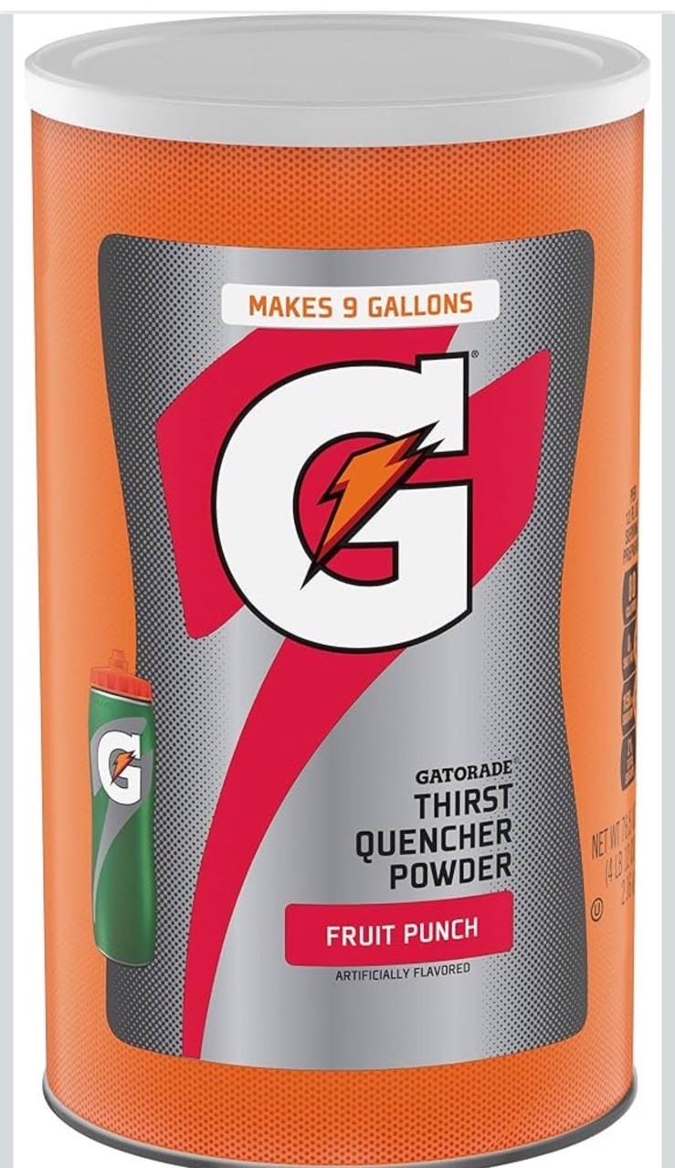 Gatorade Thirst Quencher Powder, Fruit Punch, 76.5 oz Canister Makes 9 Gallons