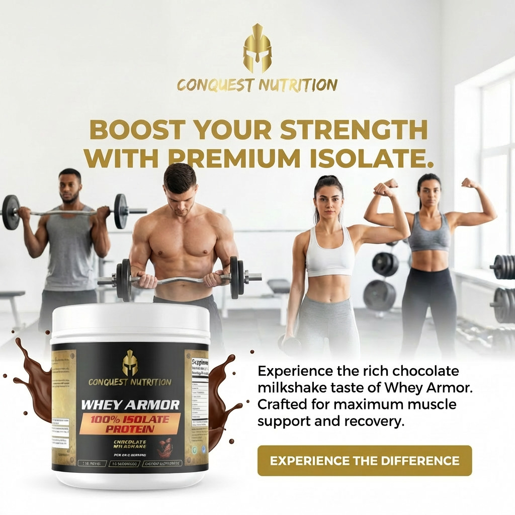 Conquest Whey Armor 100% Whey Isolate Chocolate 1lb Protein Powder Recovery