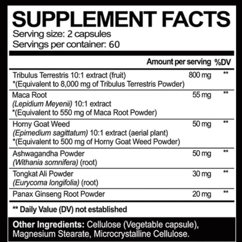 TRIBULUS TERRESTRIS ULTRA STRENGTH caps*Increase energy&stamina,muscle strength