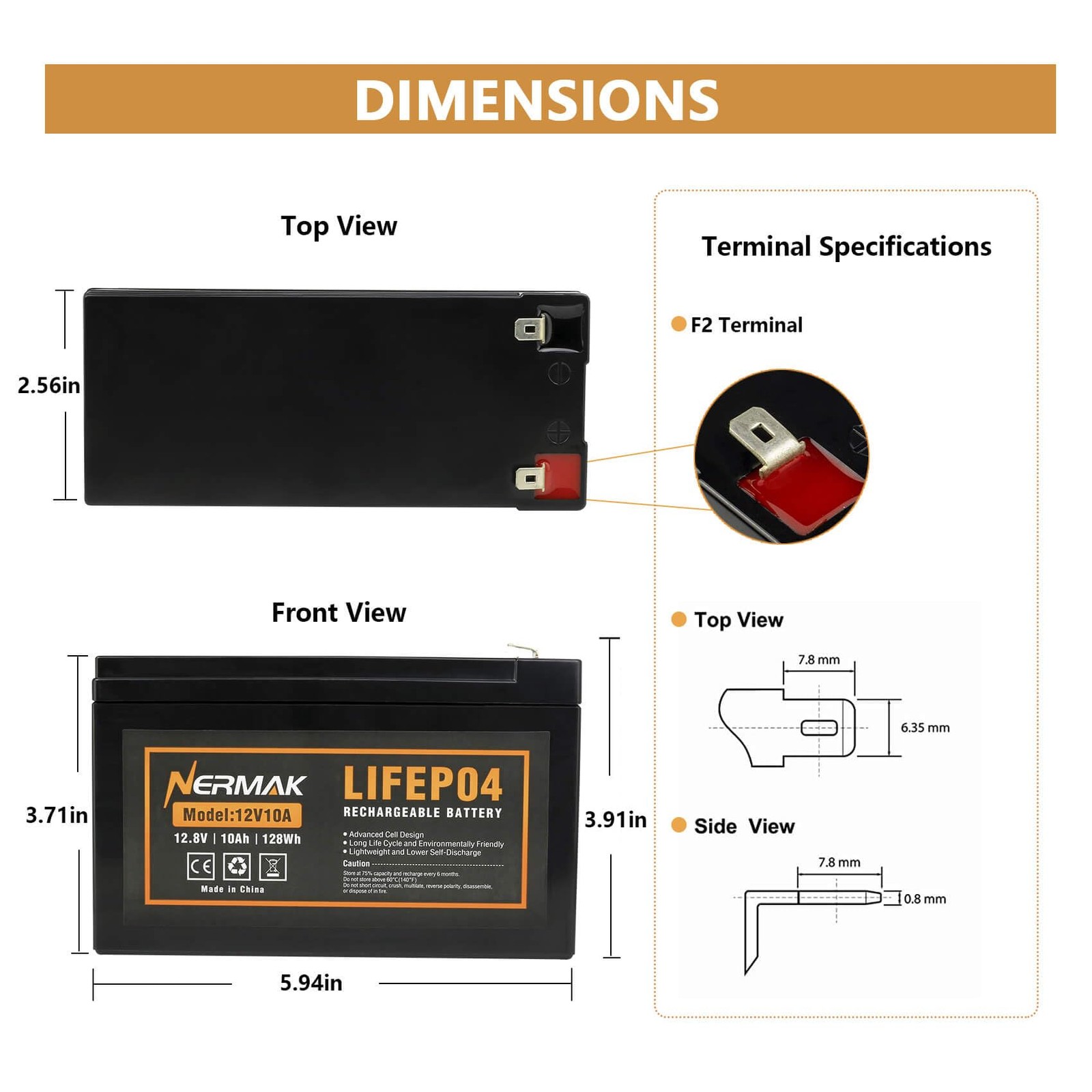Nermak 2 Pack 12V 10Ah Lithium Ion LiFePO4 Deep Cycle Battery, 2000+ Cycles…