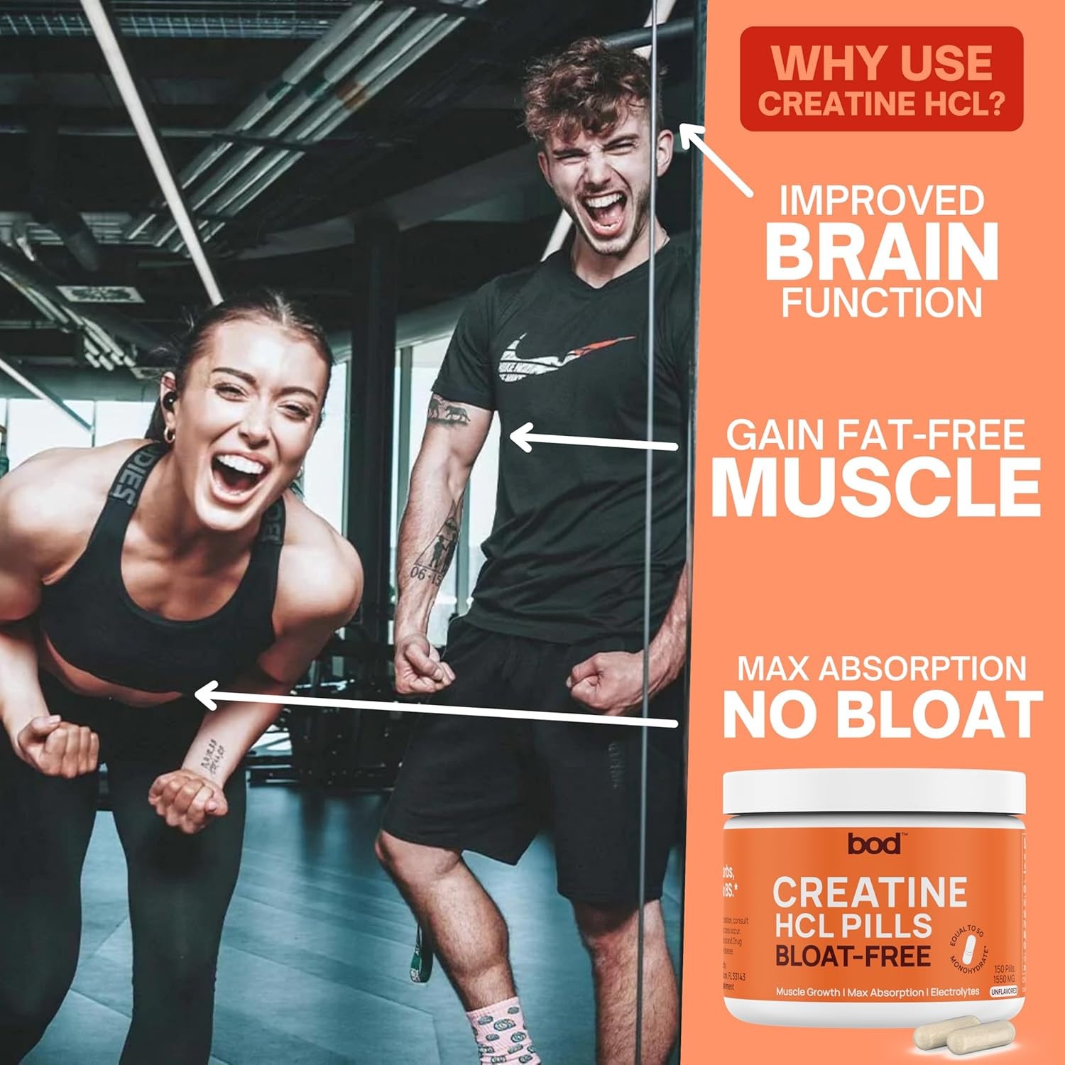 New bod Creatine Hydrochloride Supplement for Men&Women- 75 Servings Exp.07/2028