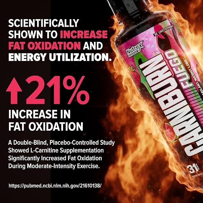 Nutrex Carniburn Liquid L-Carnitine 3000mg Metabolism Support 17.52 fl oz