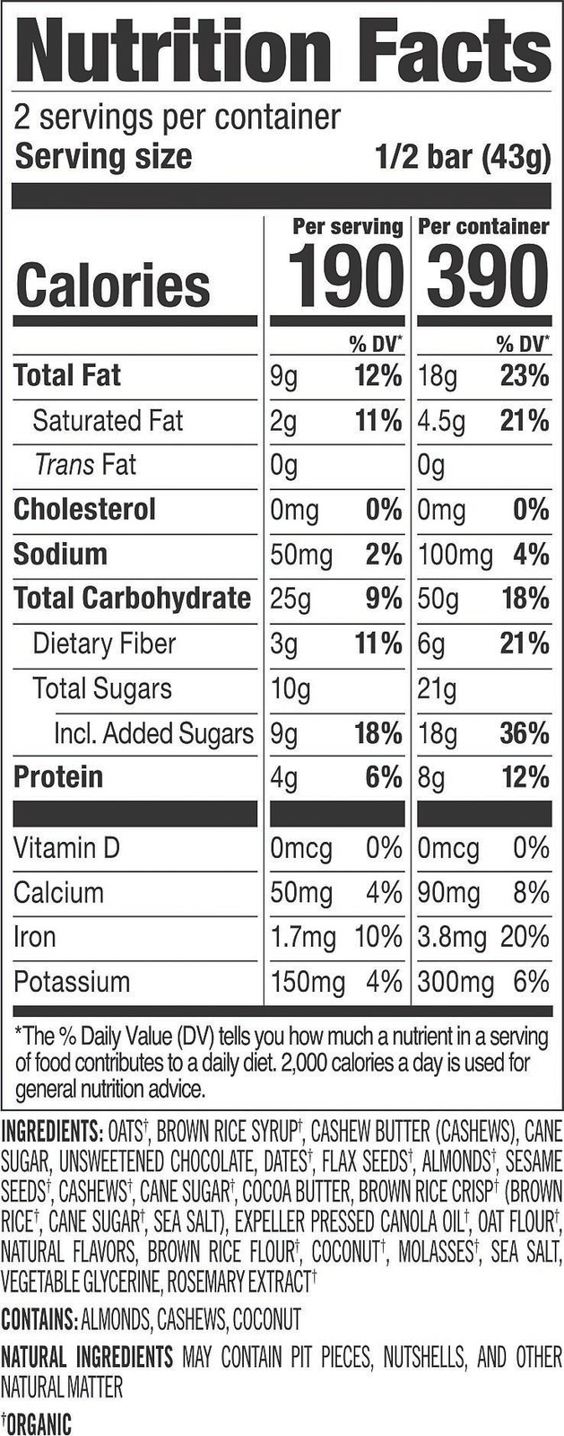 Probar Meal Chocolate Coconut Bar – Nutritious Energy Food for On-the-Go