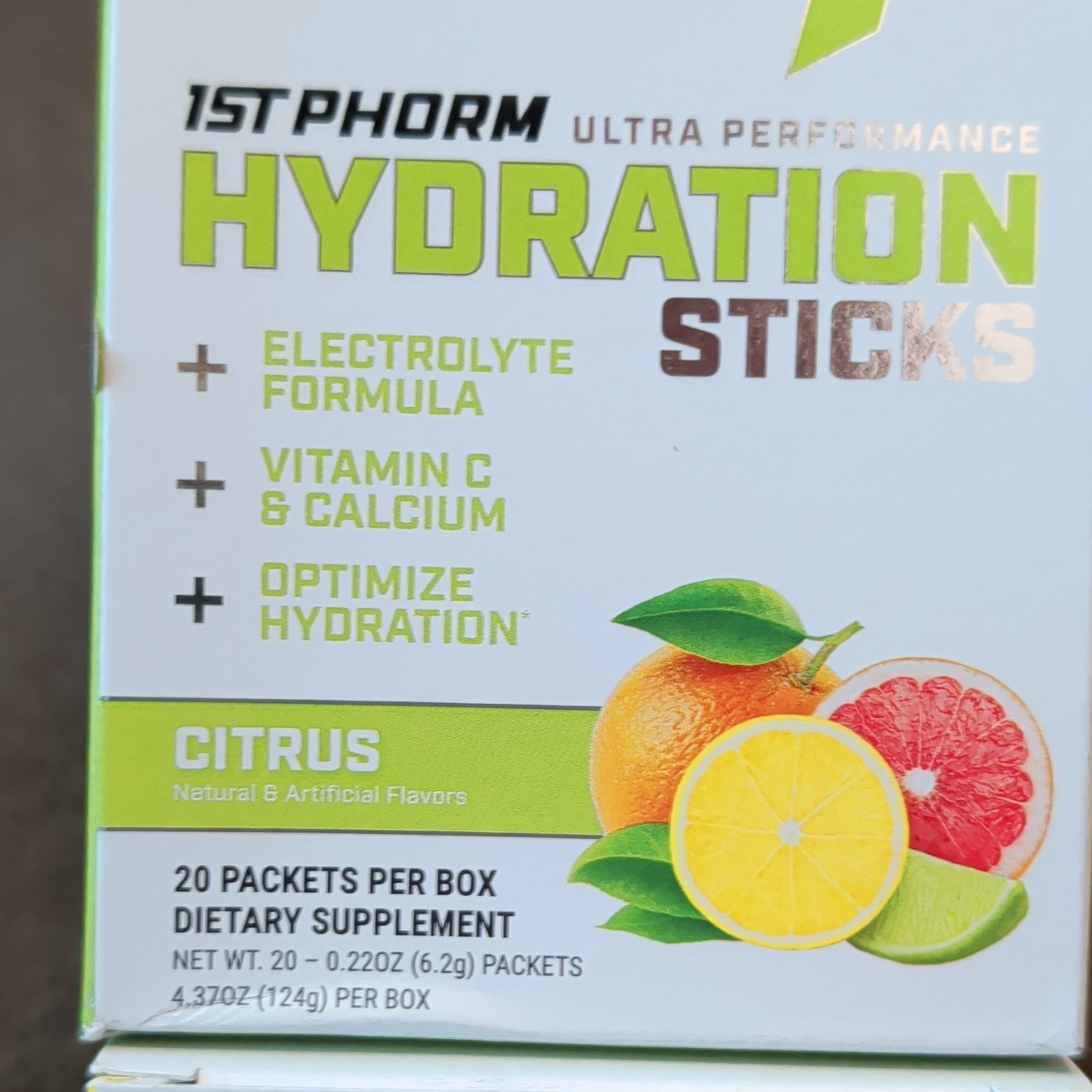 1st Phorm Hydration Electrolyte Drink Mix Powder Citrus 20 Pack Sugar-Free