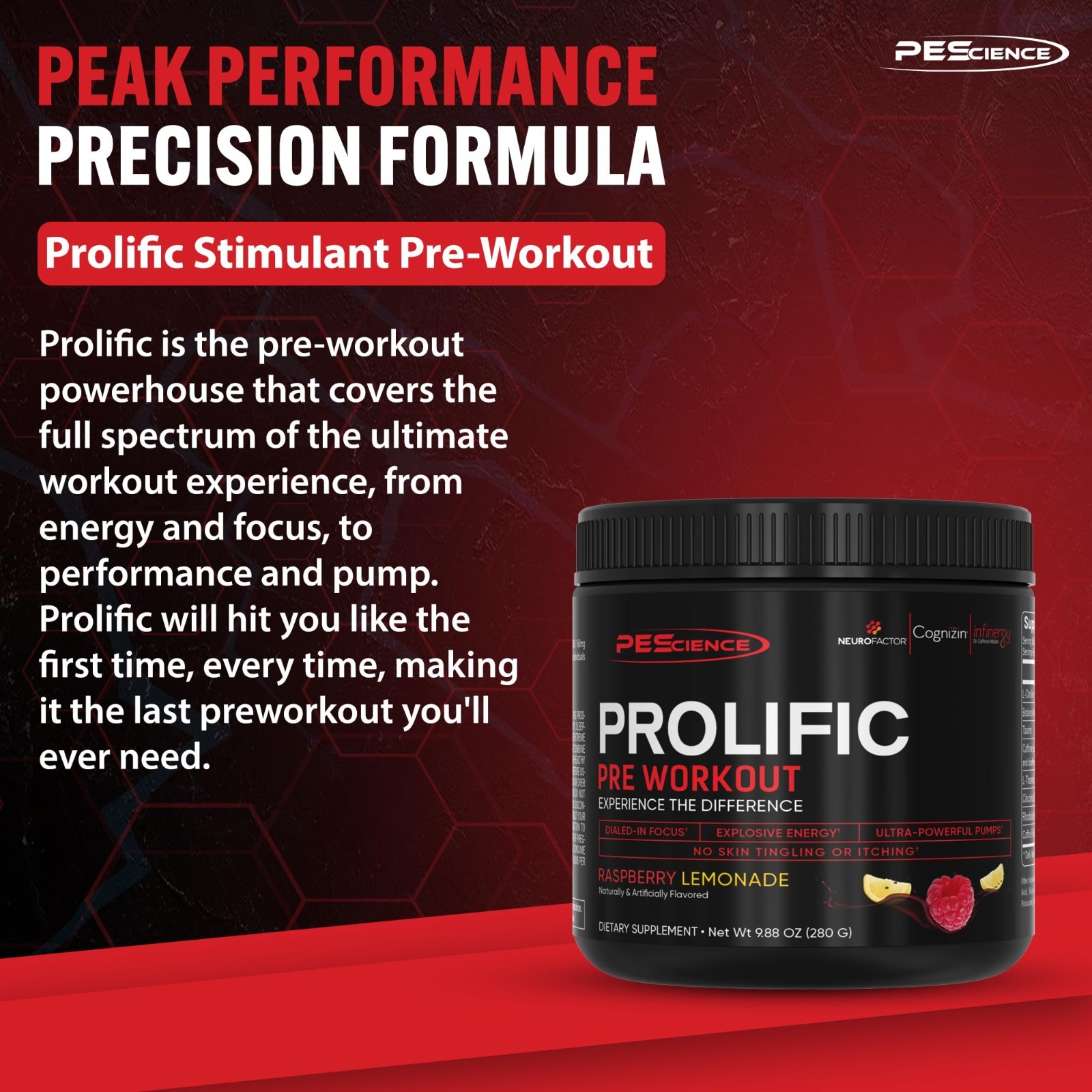 Raspberry Lemonade Pre-Workout Powder – 40 Scoops | Nitric Oxide Booster, Energy
