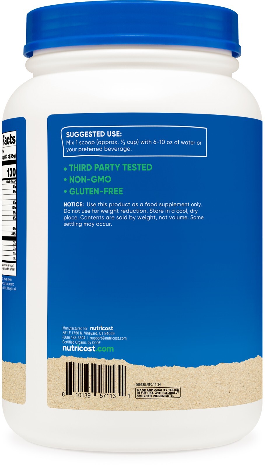 Nutricost Organic Whey Protein Concentrate, Chocolate Peanut Butter Flavored 2LB