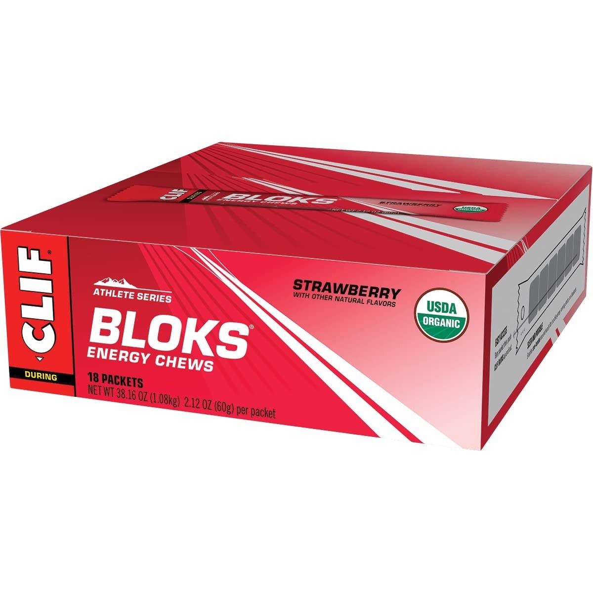 CLIF BLOKS – Strawberry Flavor – Energy 18 Count (Pack of 1),