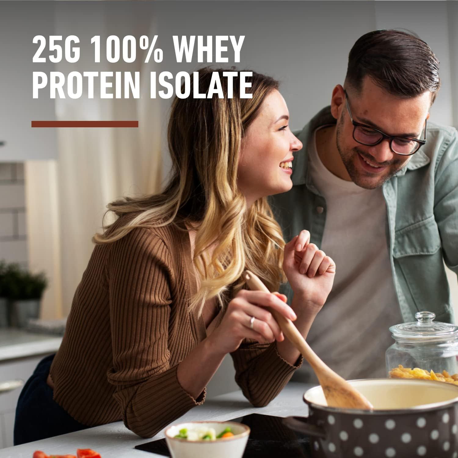 Low Carb Whey Isolate Protein Powder, 25g Protein per Serving, Dutch Chocolate,