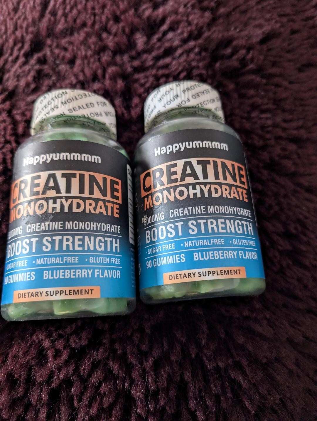 2 x Happyummmm Creatine Monohydrate High Absorption 5000MG Blueberry Exp 04/26