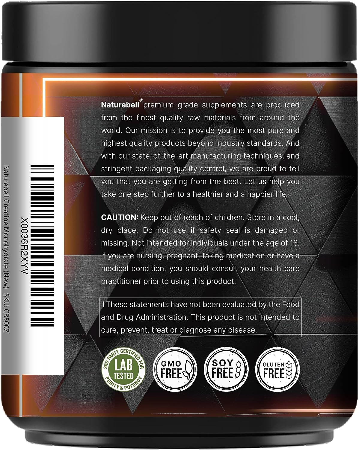 NatureBell Creatine Monohydrate Powder 500g, 5000mg Per Serving Pure Pre Workout