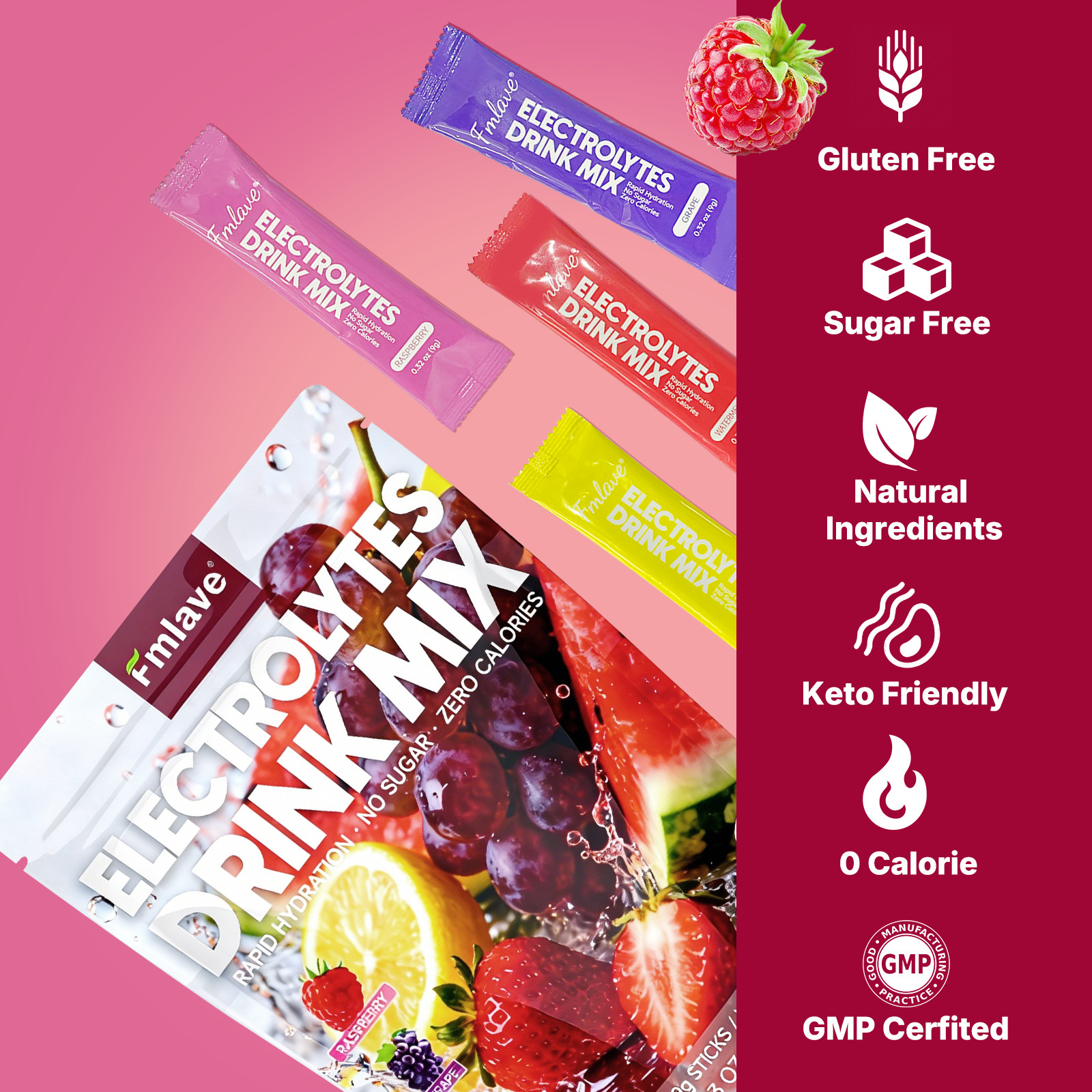 Hydration Mix Sport Drink Powder Sugar Free Essential Electrolyte 20 Sachets