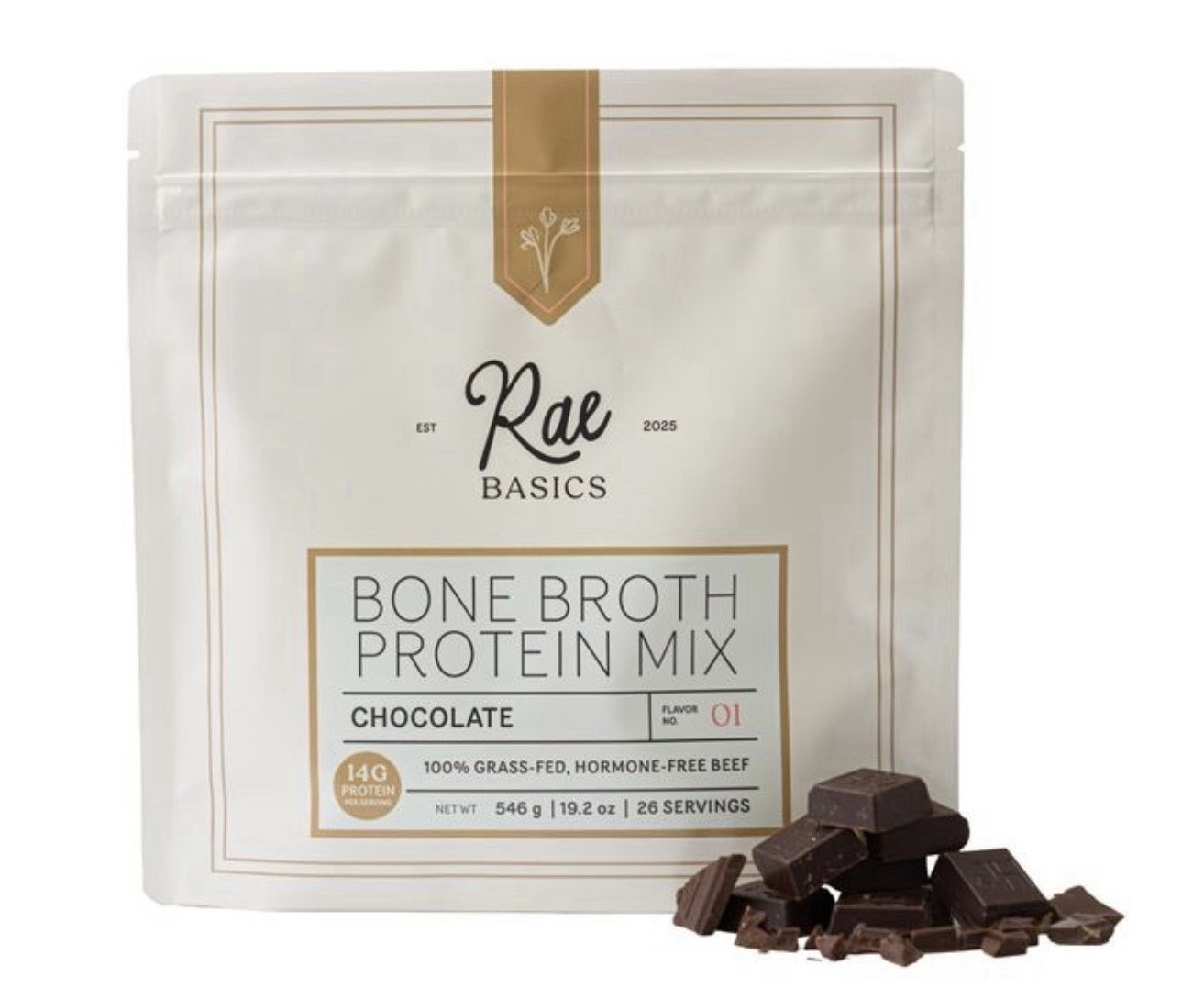 RAE BASICS – BONE BROTH PROTEIN MIX – CHOCOLATE FLAVOR | 19.2OZ