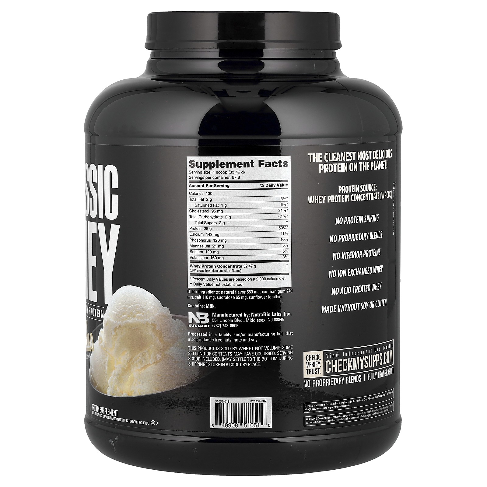 Classic Whey Protein, Creamy Vanilla, 5 lbs (2,268 g)