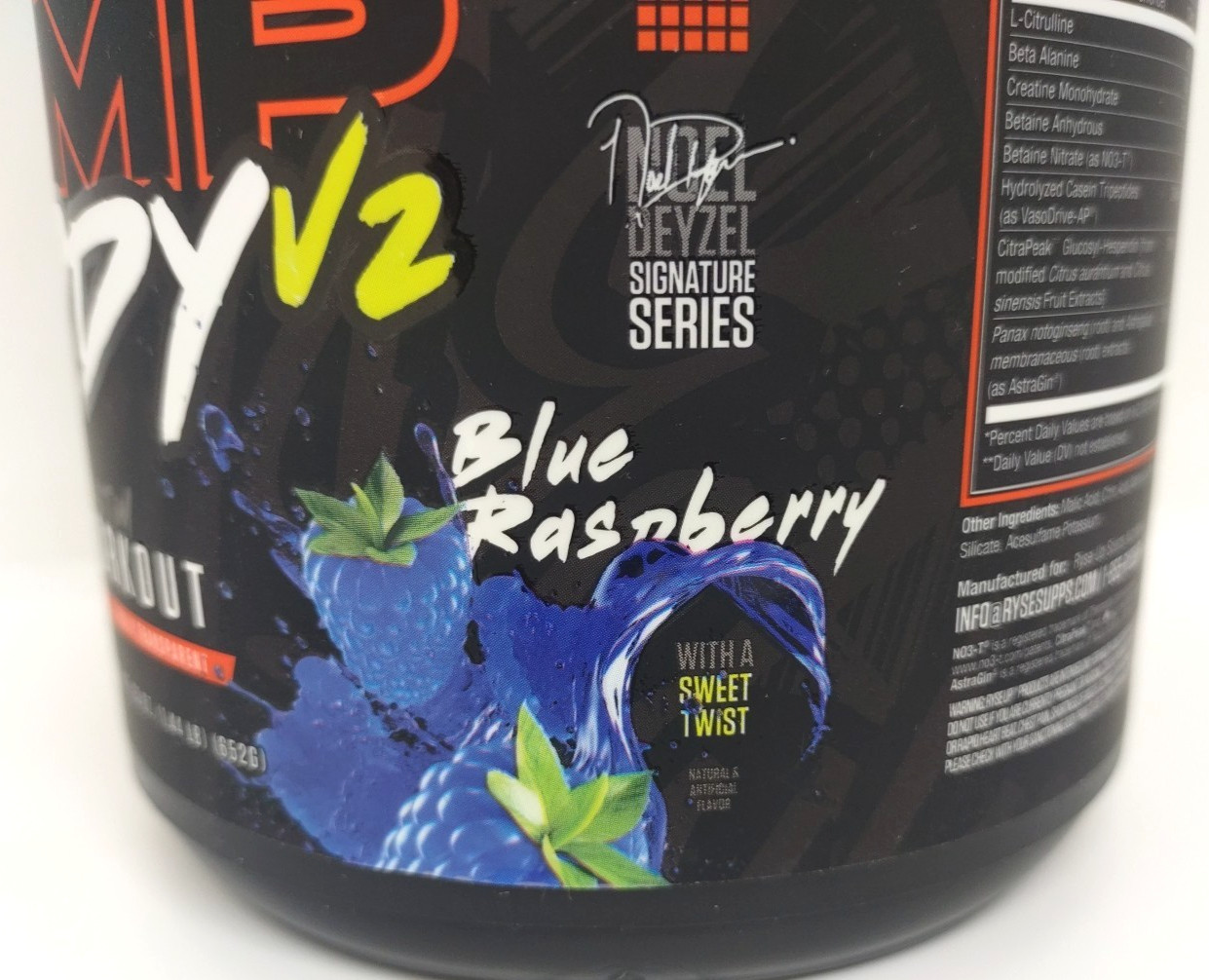 Ryse Up Pump Daddy V2 Non-Stim Pre-Workout 23 Oz 40 Servings Blue Raseberry