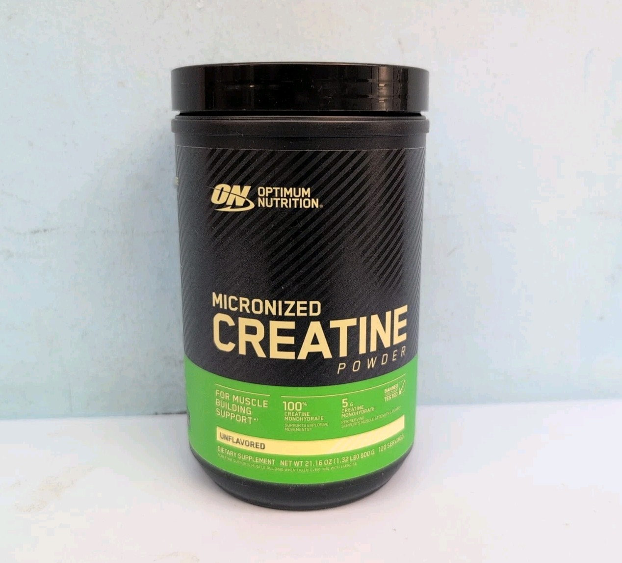 Optimum Nutrition Micronized Creatine Powder Unflavored 1.32 LB 600g Exp 9/2027