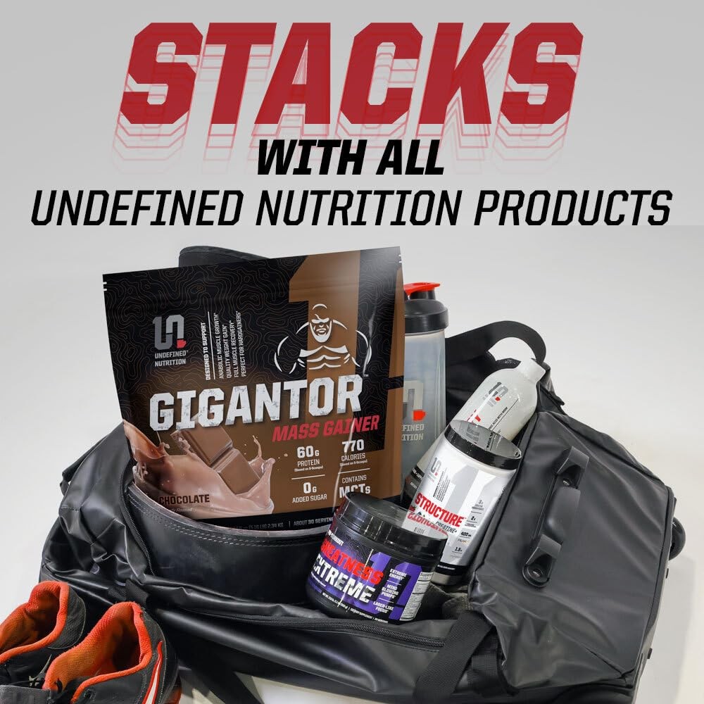 Undefined Nutrition Gigantor Mass Gainer by Brian Shaw 60g Protein, 30 Servin…