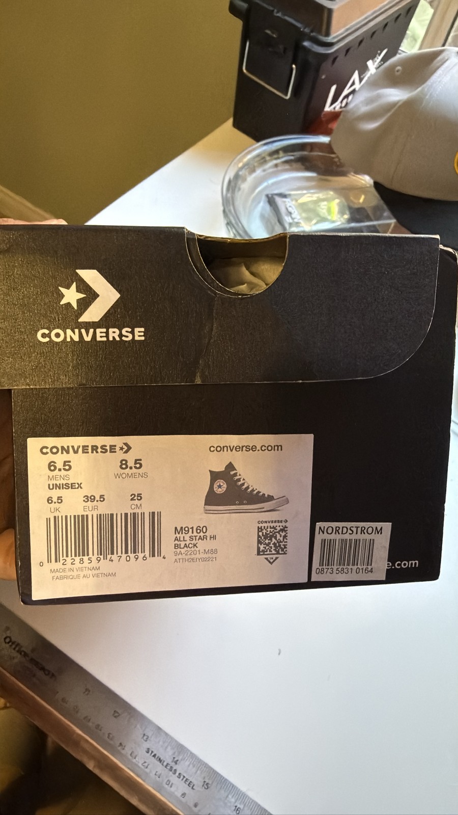Converse Chuck Taylor All Star High Top Sneakers Black Unisex M9160W 8.5 M 6.5