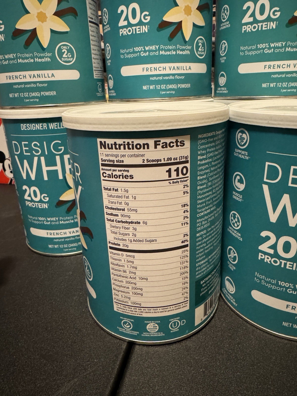 Designer Whey Natural 100% Whey Protein Powder French Vanilla, 12oz