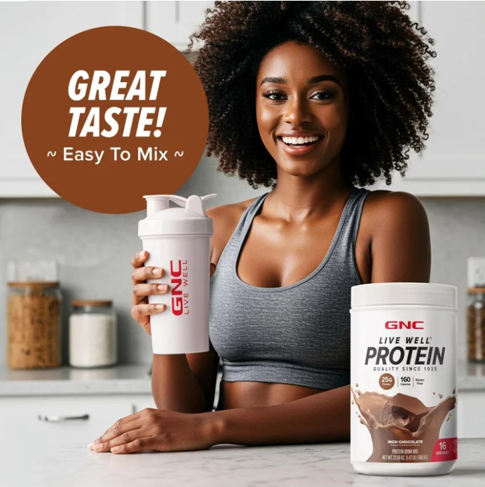 GNC Whey Protein Powder, Rich Chocolate, 16 Servings