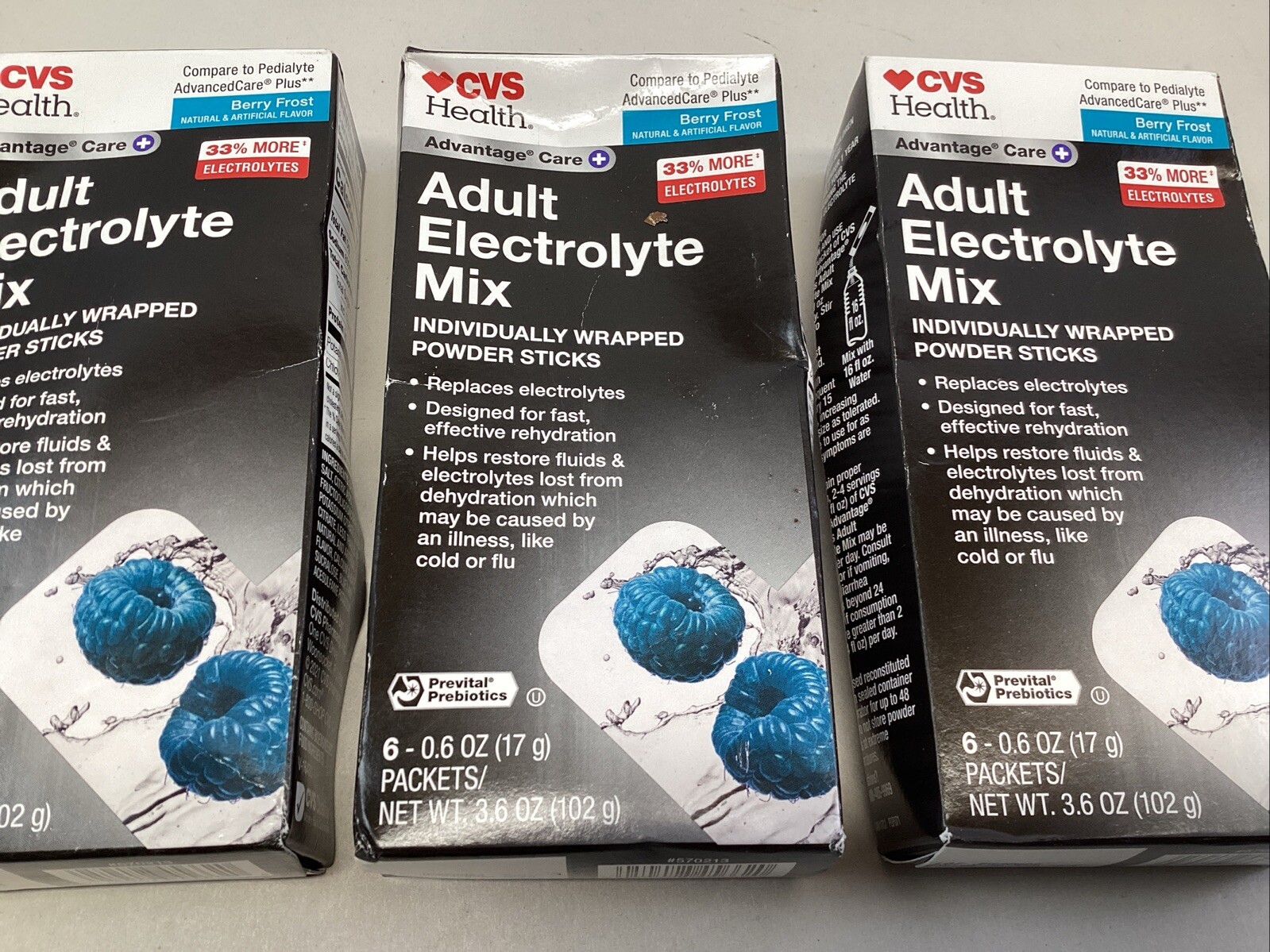 Adult Electrolyte Mix Berry Frost 12 Individual Pks Total Exp 08 25 Lot Of 3