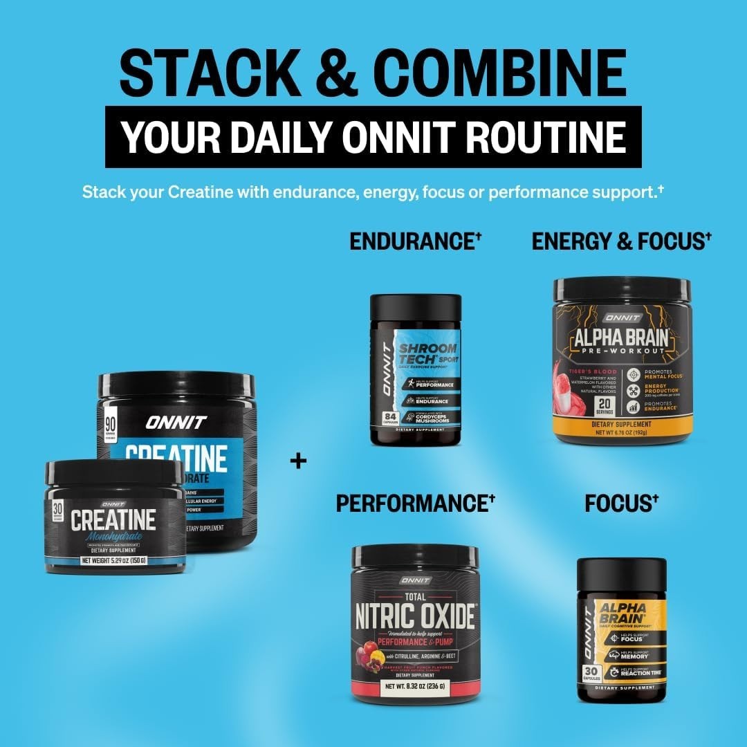 Onnit Creatine Monohydrate – 5g Per Serving (30 Tub), 5.29 Oz (Pack of 1) …