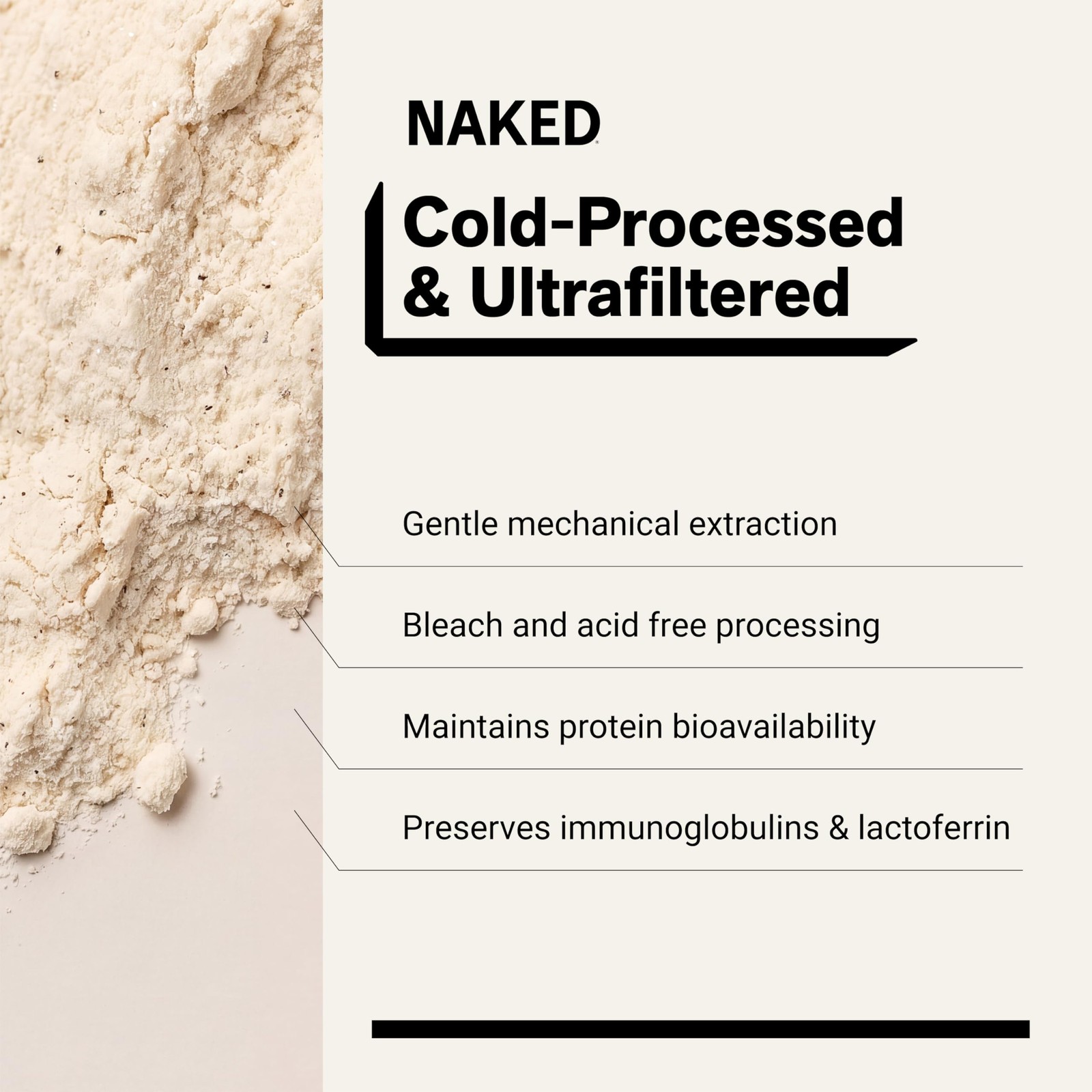 NAKED Vanilla Whey Protein Powder – All Natural Grass Fed 5 Pound (Pack of 1)