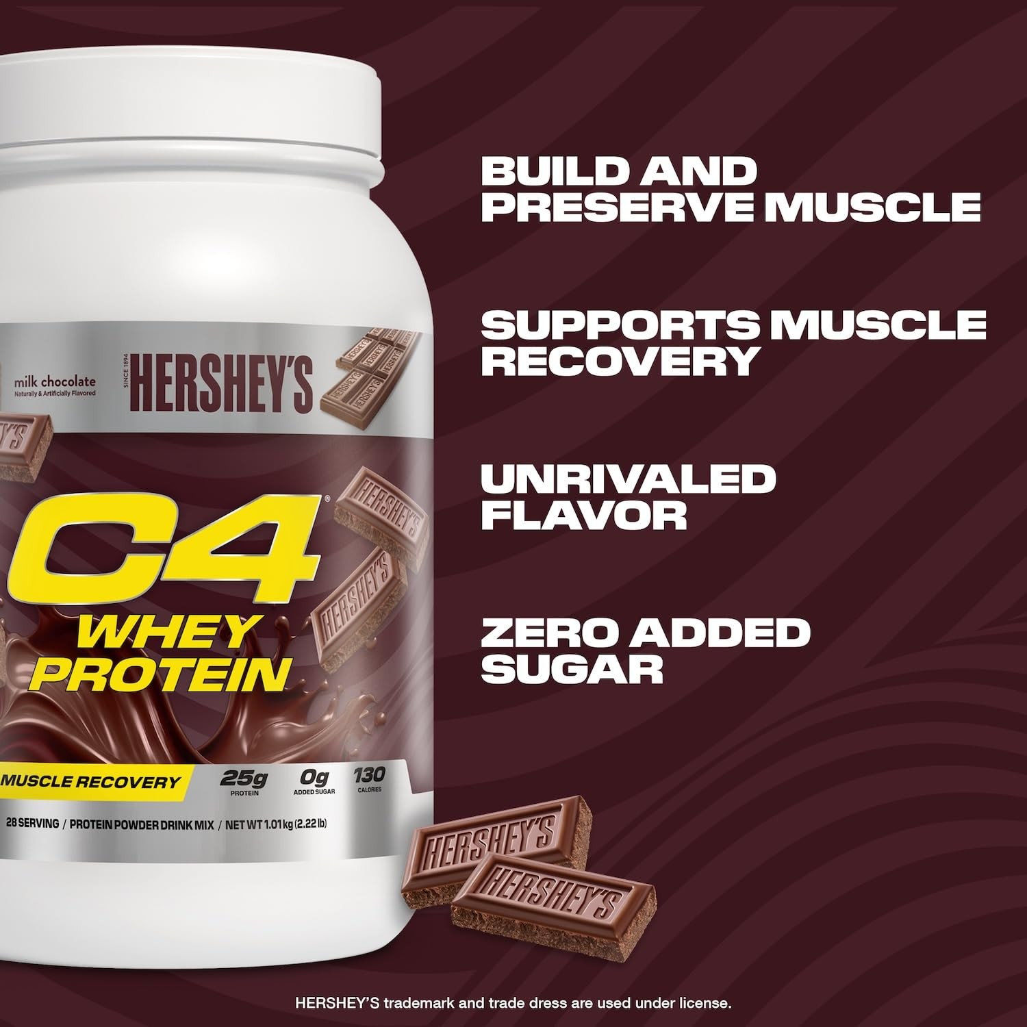 Cellucor C4 Whey Protein Powder, Hersheys Chocolate – 25g Protein, 0g Added S…