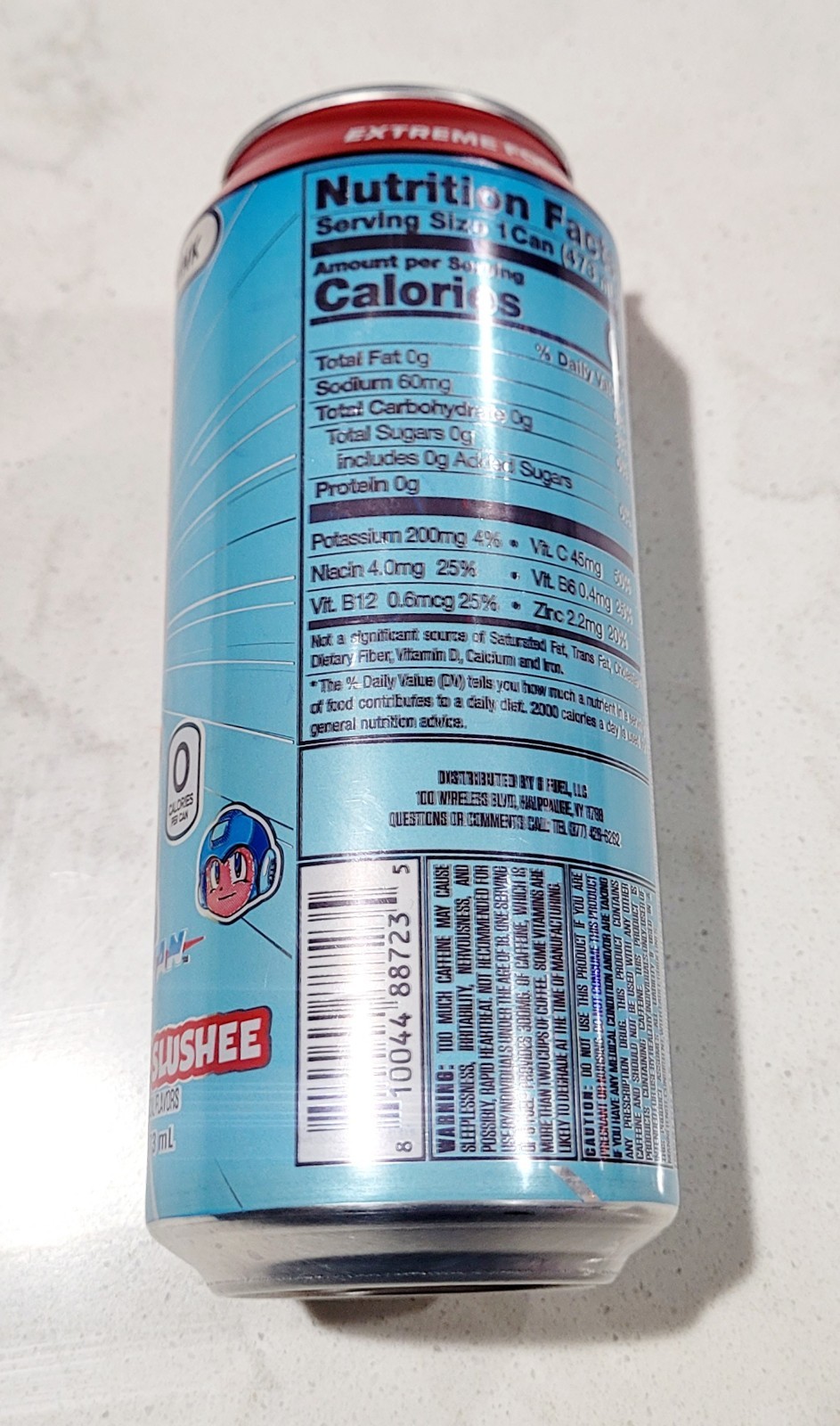 Limited Edition Megaman Blue Bomber Slushee GFuel Energy Drink Can 16oz 4 pack