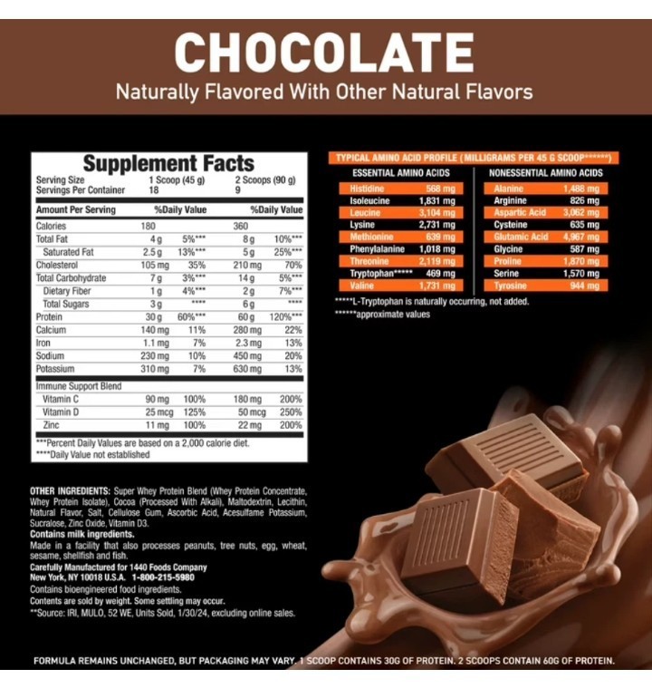 Body Fortress Super Advanced Whey Protein Powder 28.5oz – Chocolate