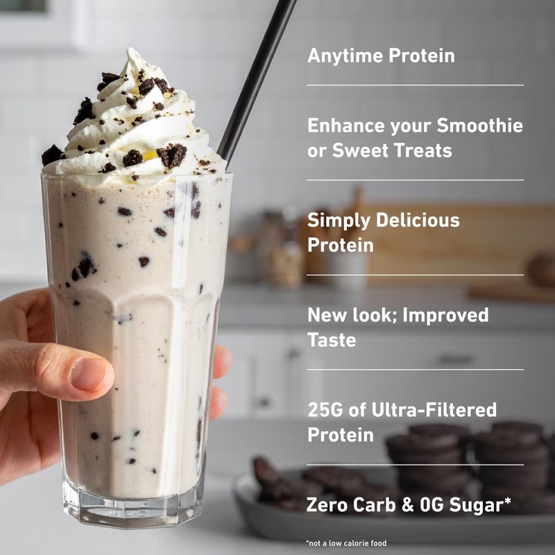 Zero Carb 100% Pure Whey Isolate Protein Powder – Cookies & Cream – 25g Protein