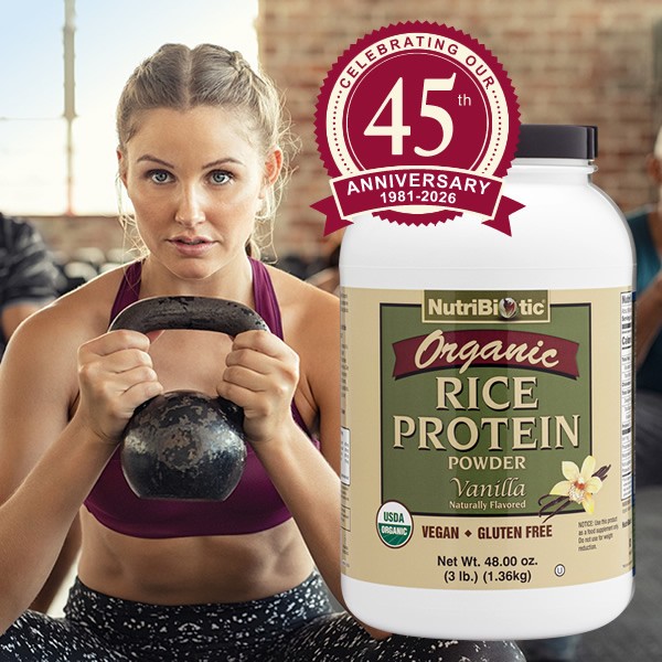 NutriBiotic Organic Rice Protein, Vanilla Protein Powder 3 Lb (1.36 Kg)