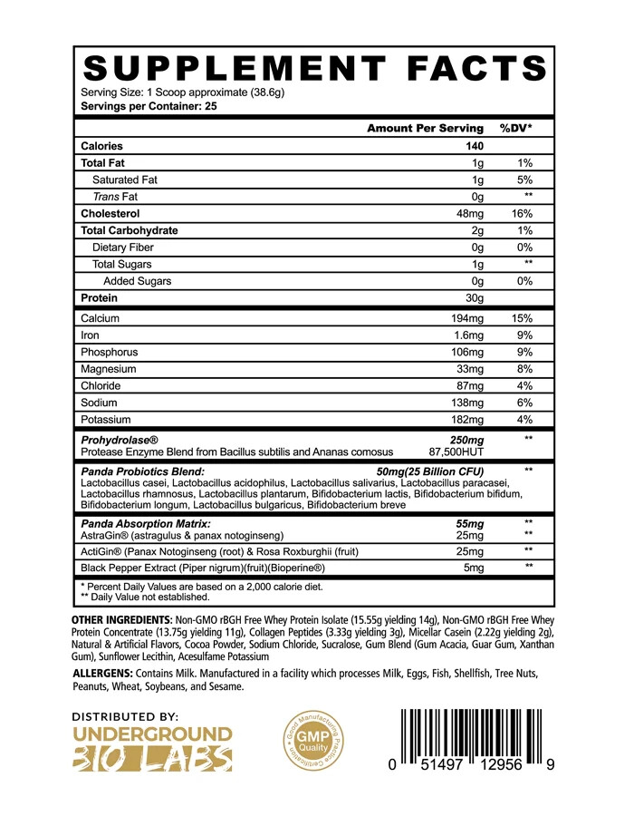 Panda Supps Fuel Premium Whey Casein Collagen Protein Blend 25 Serving 5 Flavors