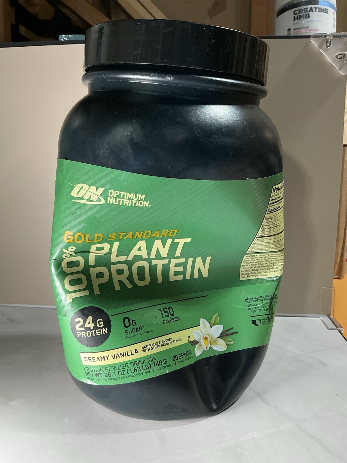 Optimum Nutrition Gold Standard 100% Plant Protein, Creamy Vanilla 1.63 lbs 8/26