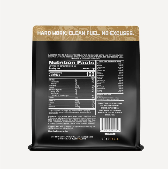Jocko Mölk Coffee & Donuts Protein Powder 2 lb Bag Grass Fed Protein Blend