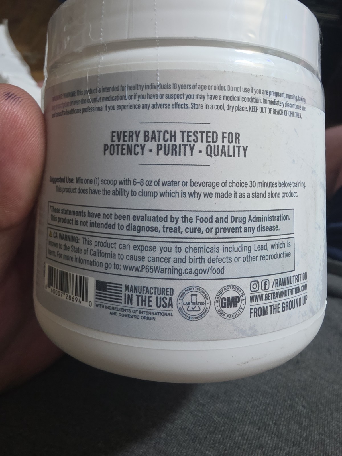 RAW Nutrition Pump2 Glycerol Powder 20 Servings Pre Workout Supplement
