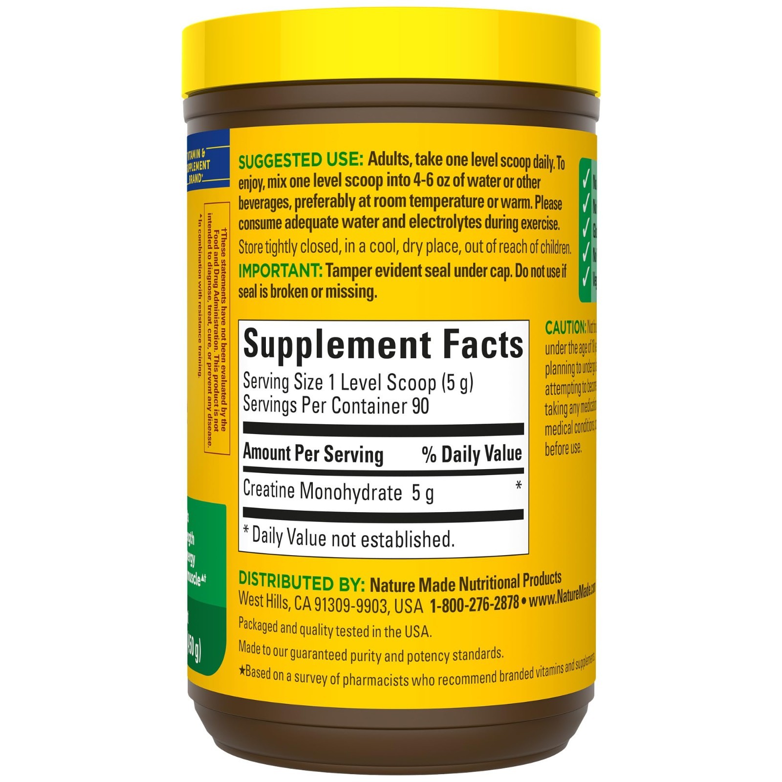 Micronized Creatine Monohydrate Powder 5g – Unflavored Muscle Support Drink Mix,
